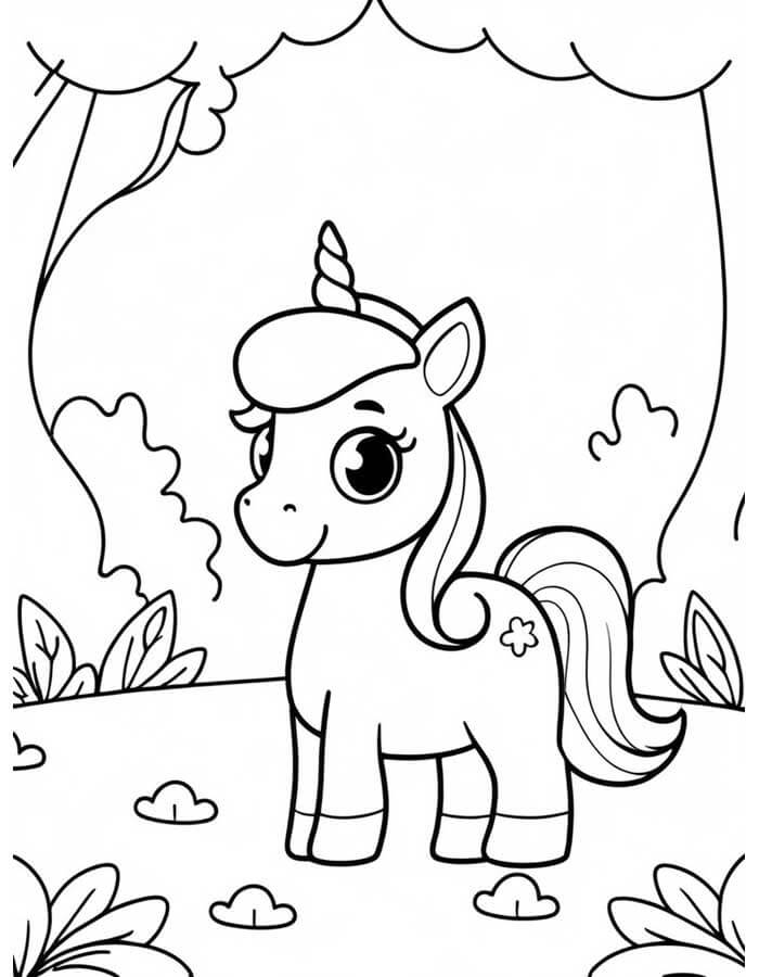 Desenho de Unicórnios para imprimir