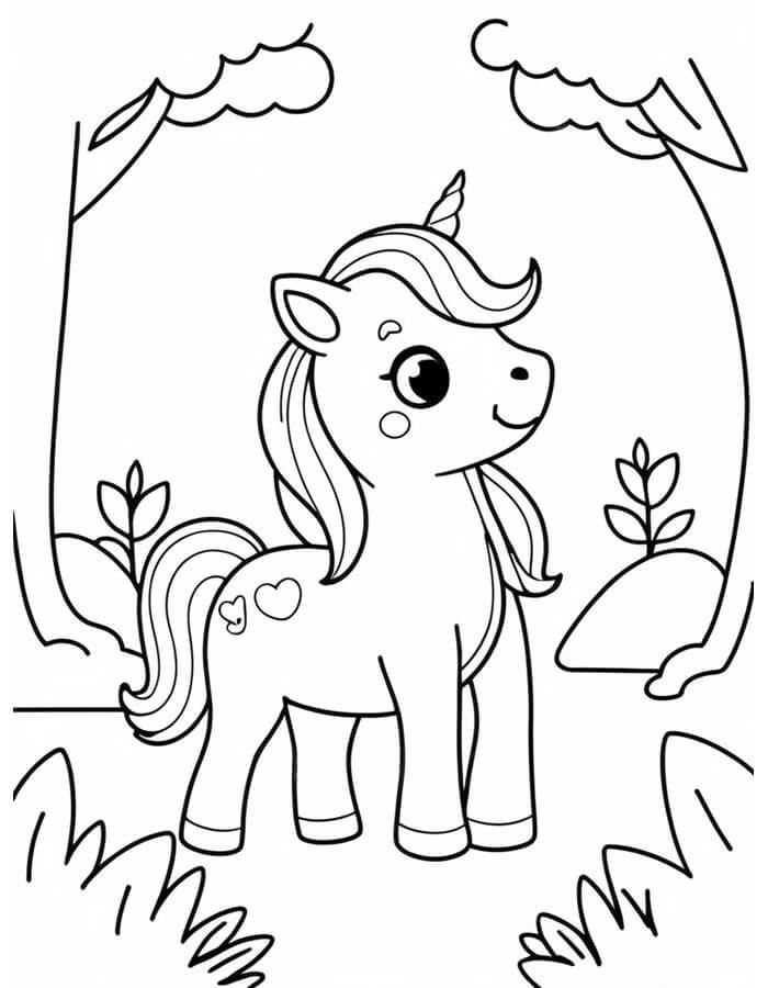 Desenho de Unicórnios para imprimir