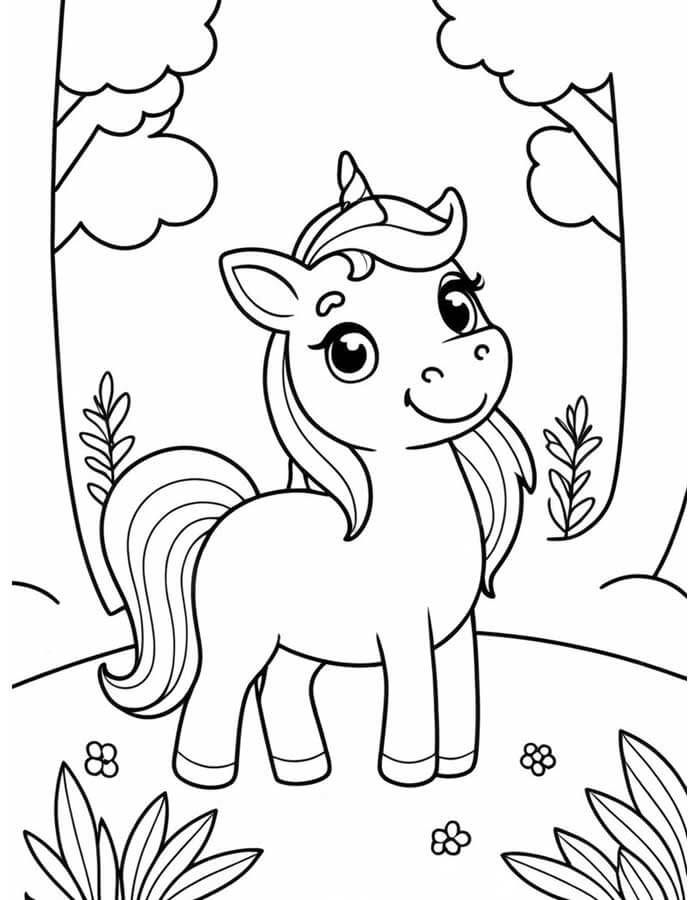 Desenho de Unicórnios para imprimir