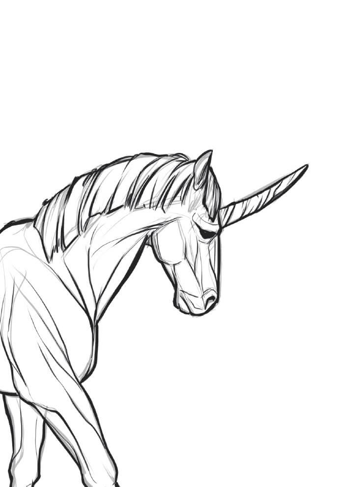 Desenho de Unicórnios para imprimir