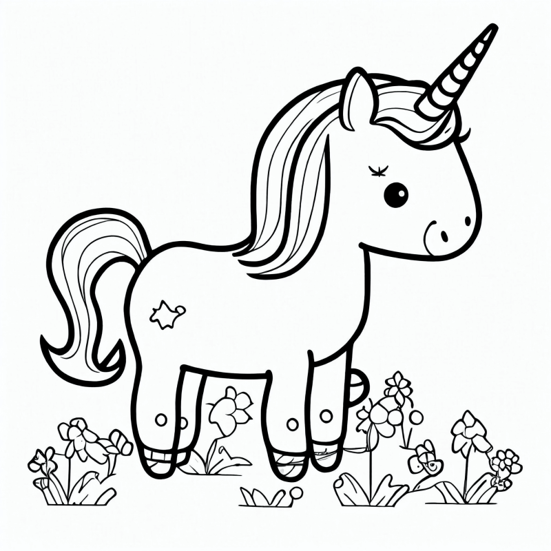Desenho de Unicórnios para imprimir