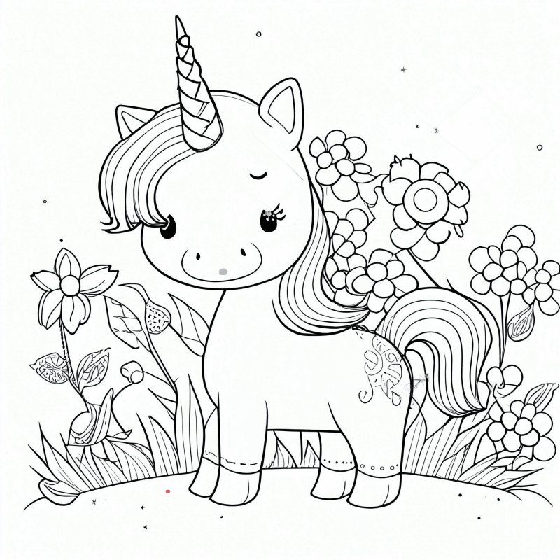 Desenho de Unicórnios para imprimir