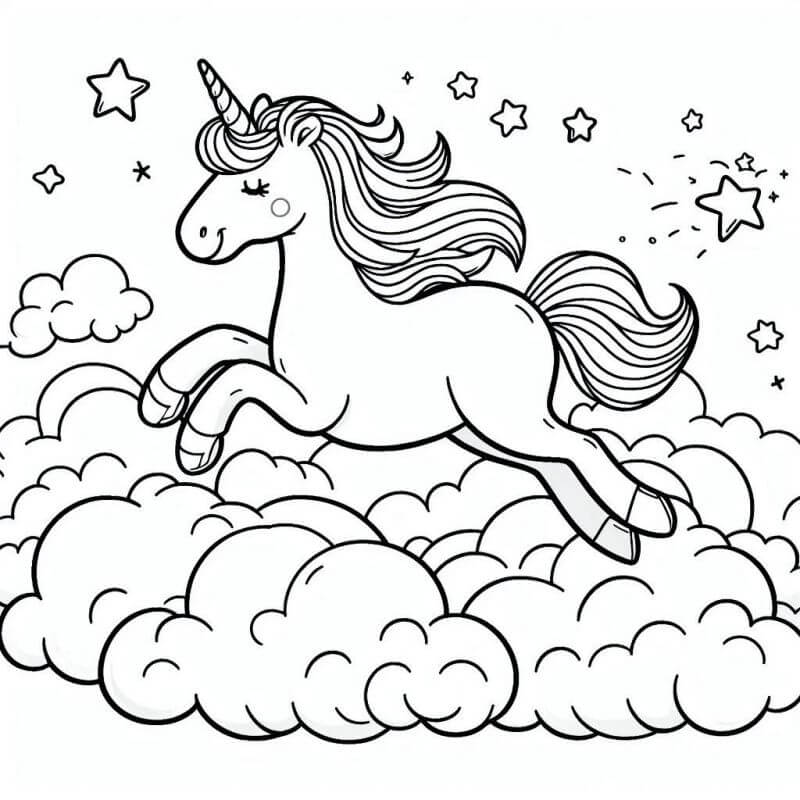 Desenho de Unicórnios para imprimir
