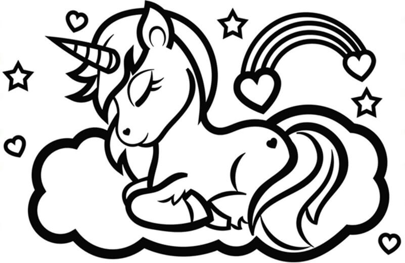 Desenho de Unicórnios para imprimir