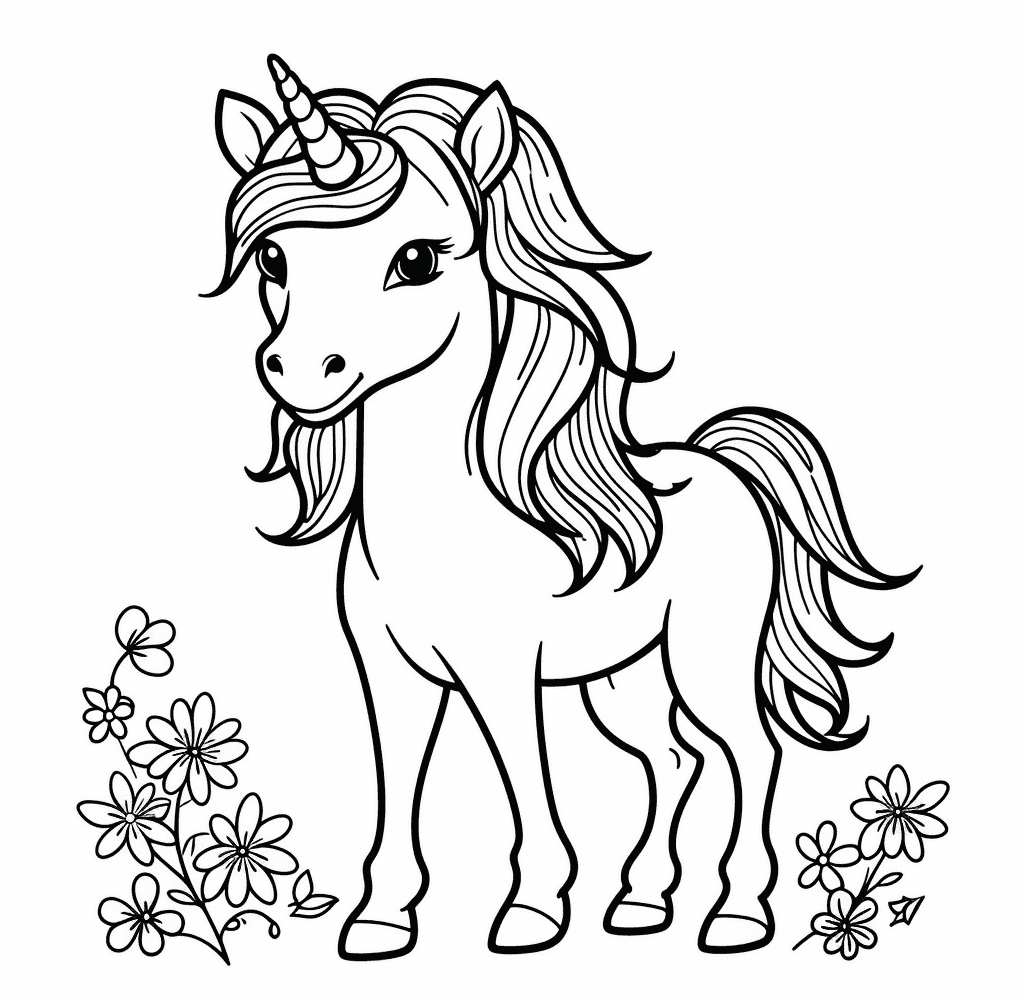 Desenho de Unicórnios para imprimir