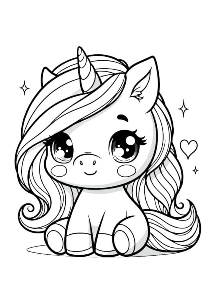 Desenho de Unicórnios para imprimir