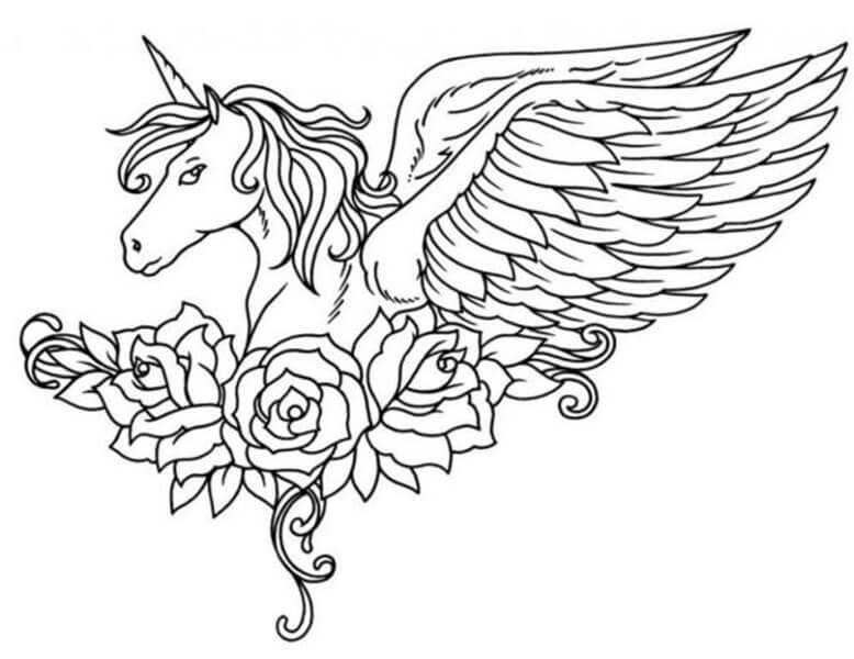 Desenho de Unicórnios para imprimir