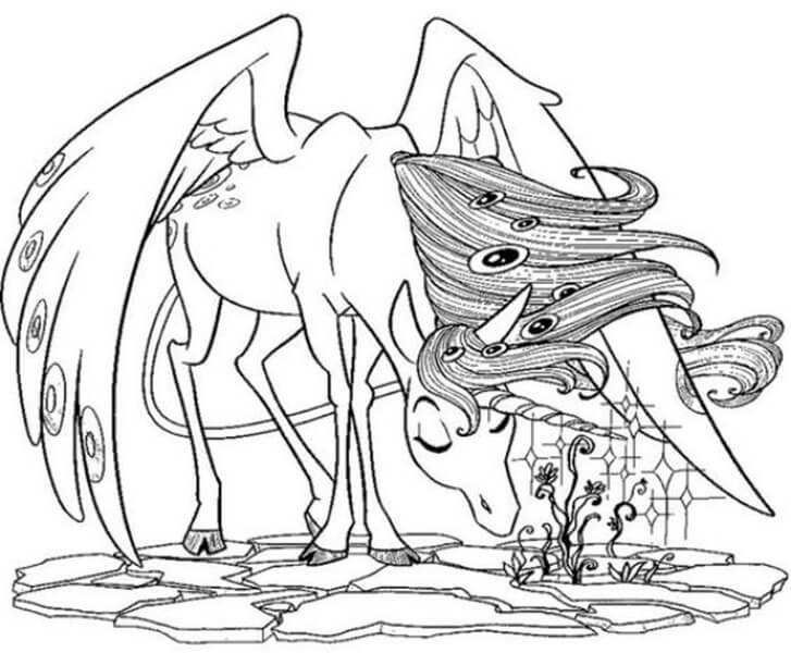 Desenho de Unicórnios para imprimir