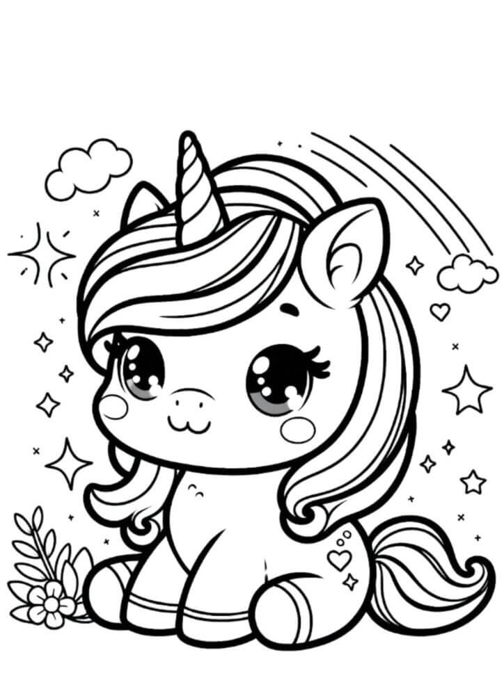 Desenho de Unicórnios para imprimir
