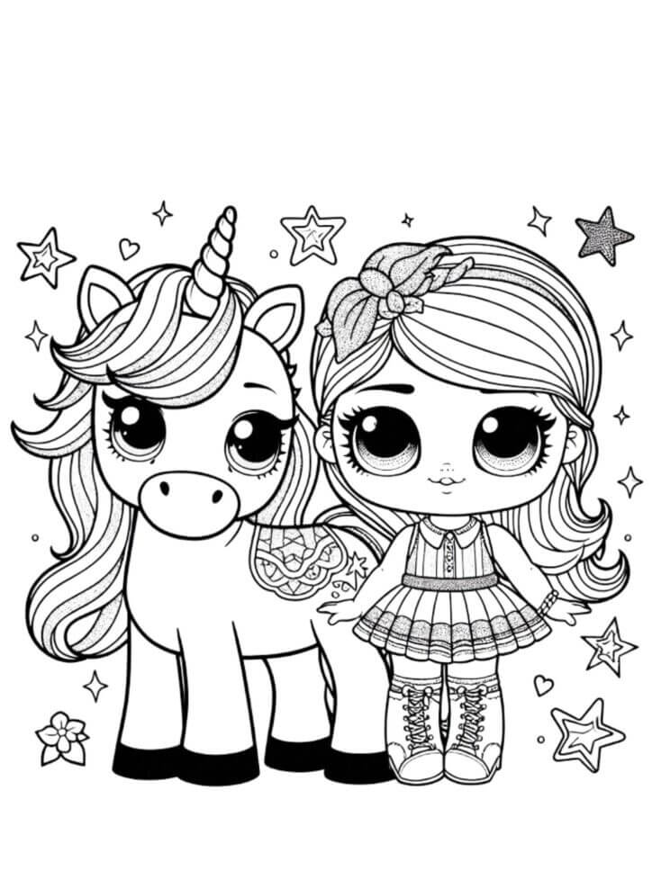 Desenho de Unicórnios para imprimir