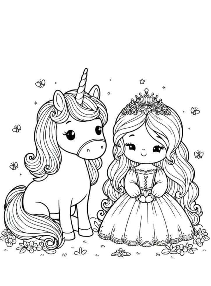 Desenho de Unicórnios para imprimir