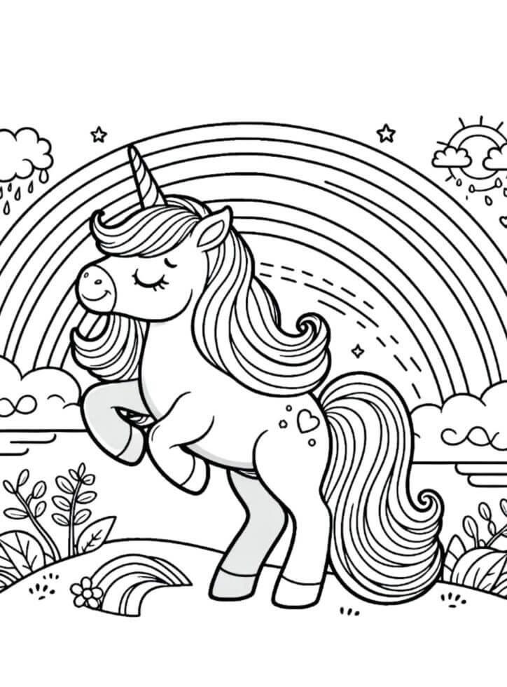 Desenho de Unicórnios para imprimir