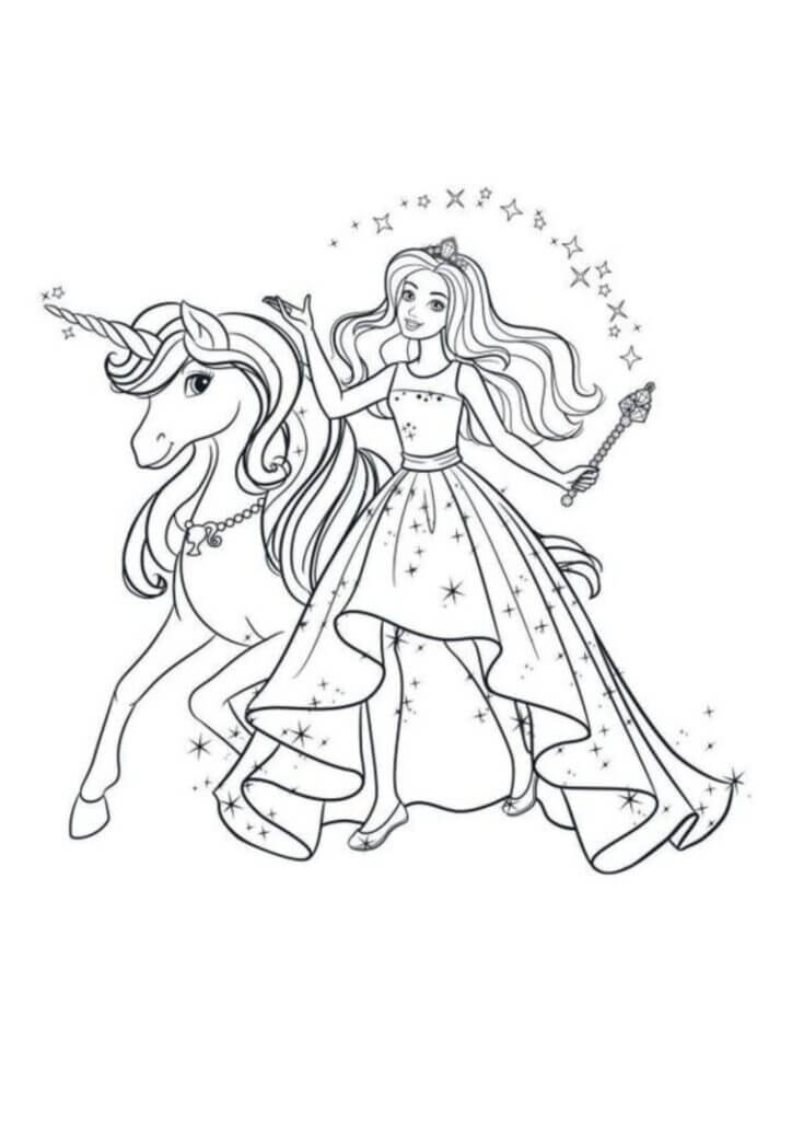 Desenho de Unicórnios para imprimir