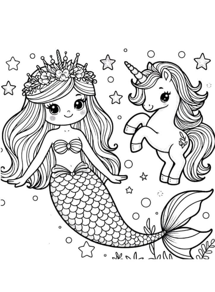 Desenho de Unicórnios para imprimir