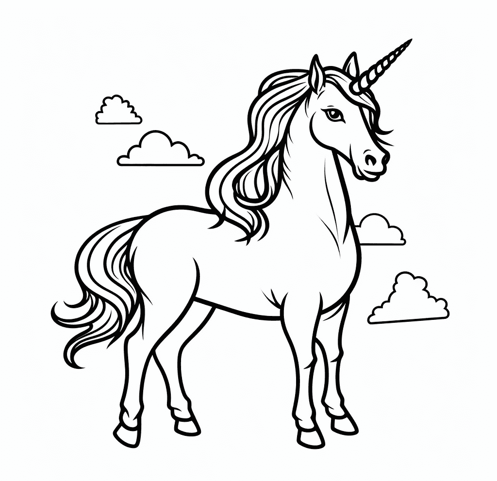 Desenho de Unicórnios para imprimir