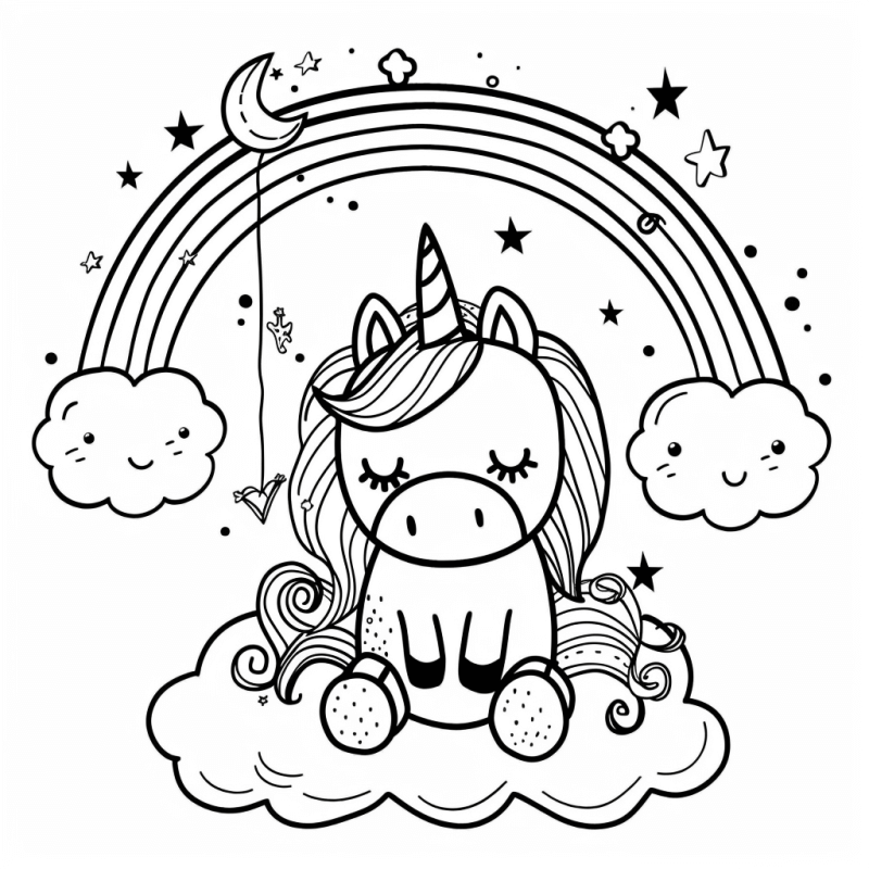 Desenho de Unicórnios para imprimir