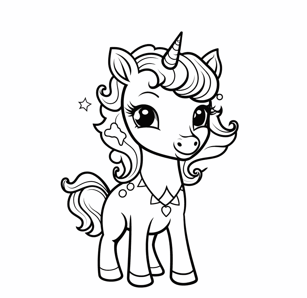 Desenho de Unicórnios para imprimir