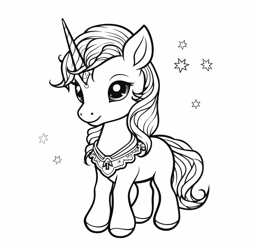 Desenho de Unicórnios para imprimir