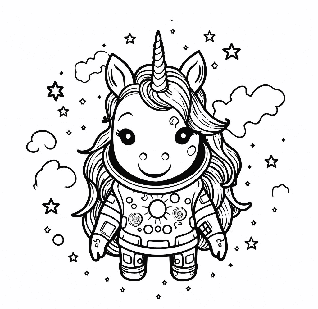 Desenho de Unicórnios para imprimir