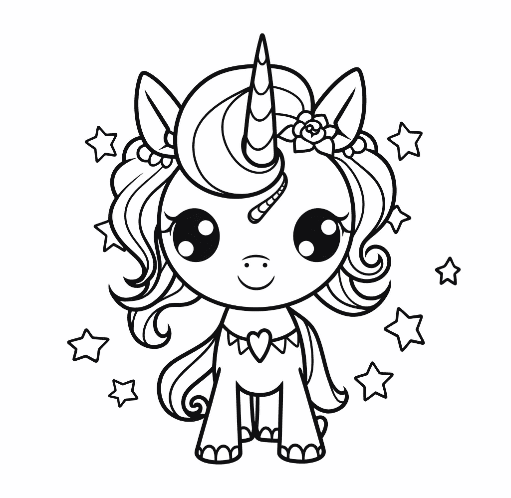 Desenho de Unicórnios para imprimir