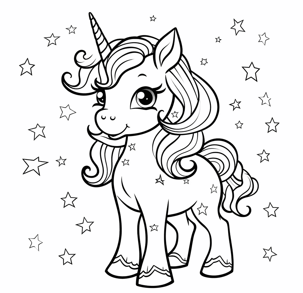 Desenho de Unicórnios para imprimir