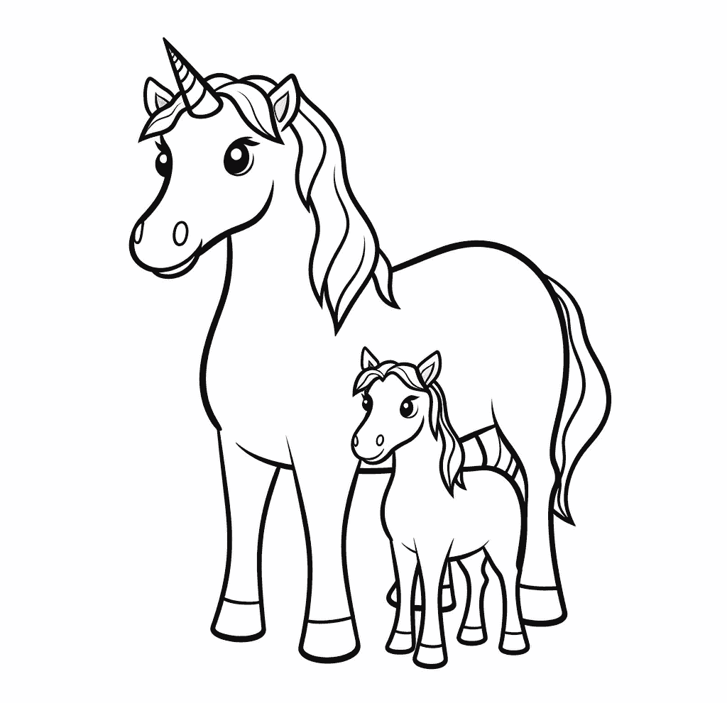 Desenho de Unicórnios para imprimir