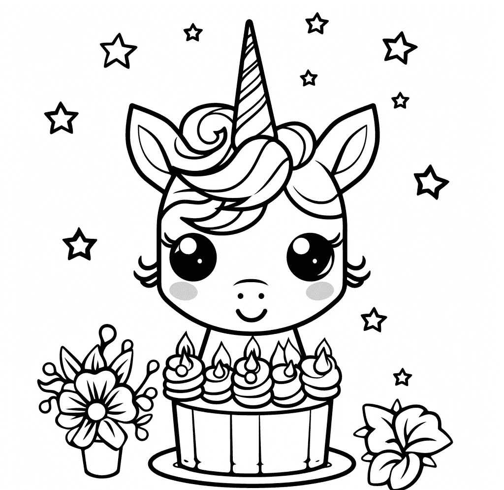 Desenho de Unicórnios para imprimir