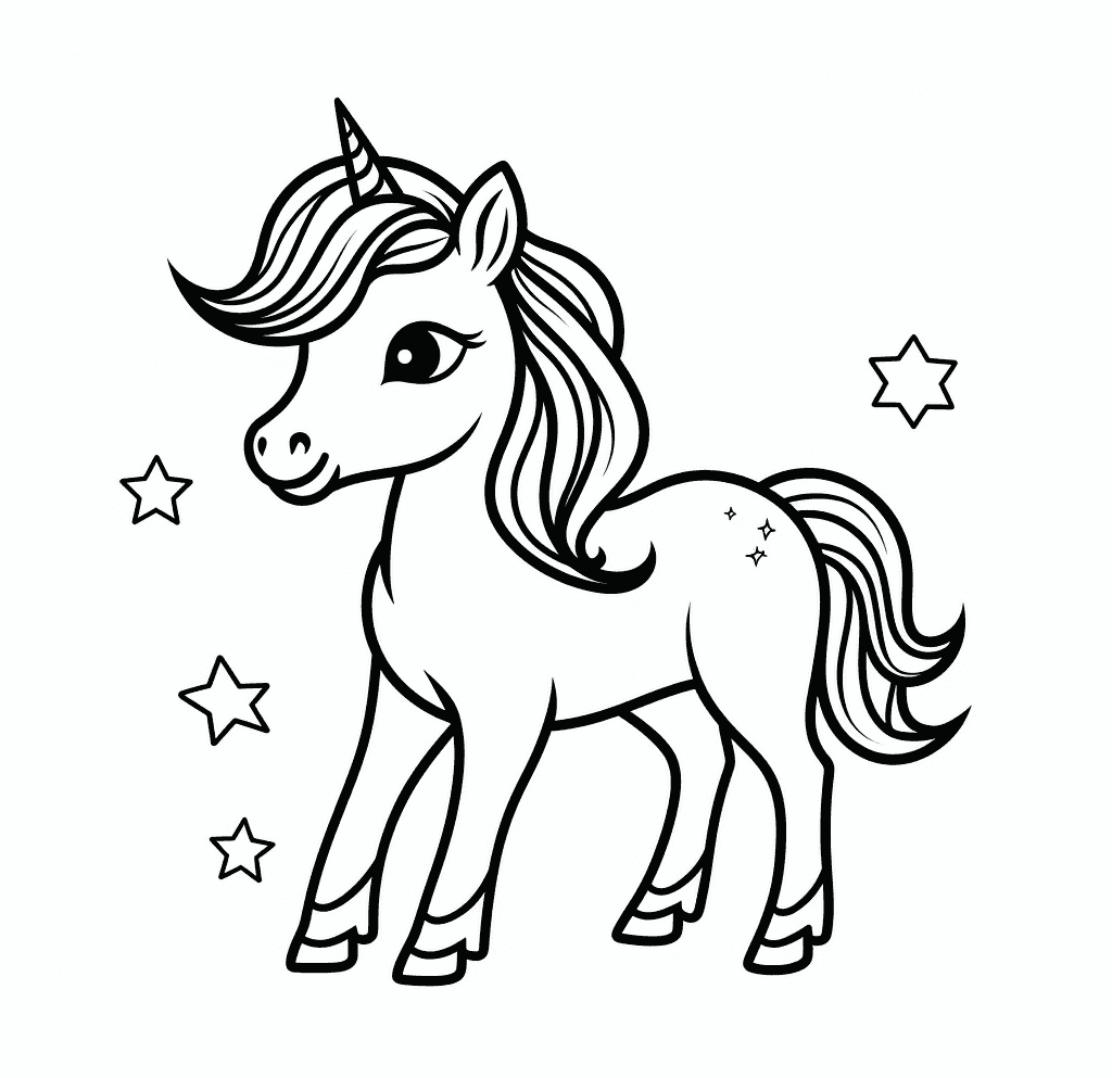 Desenho de Unicórnios para imprimir