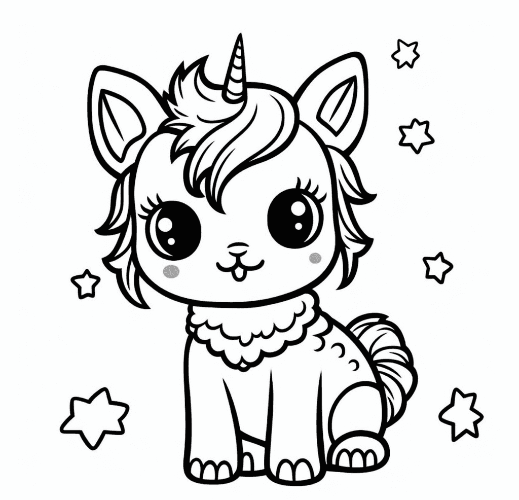 Desenho de Unicórnios para imprimir