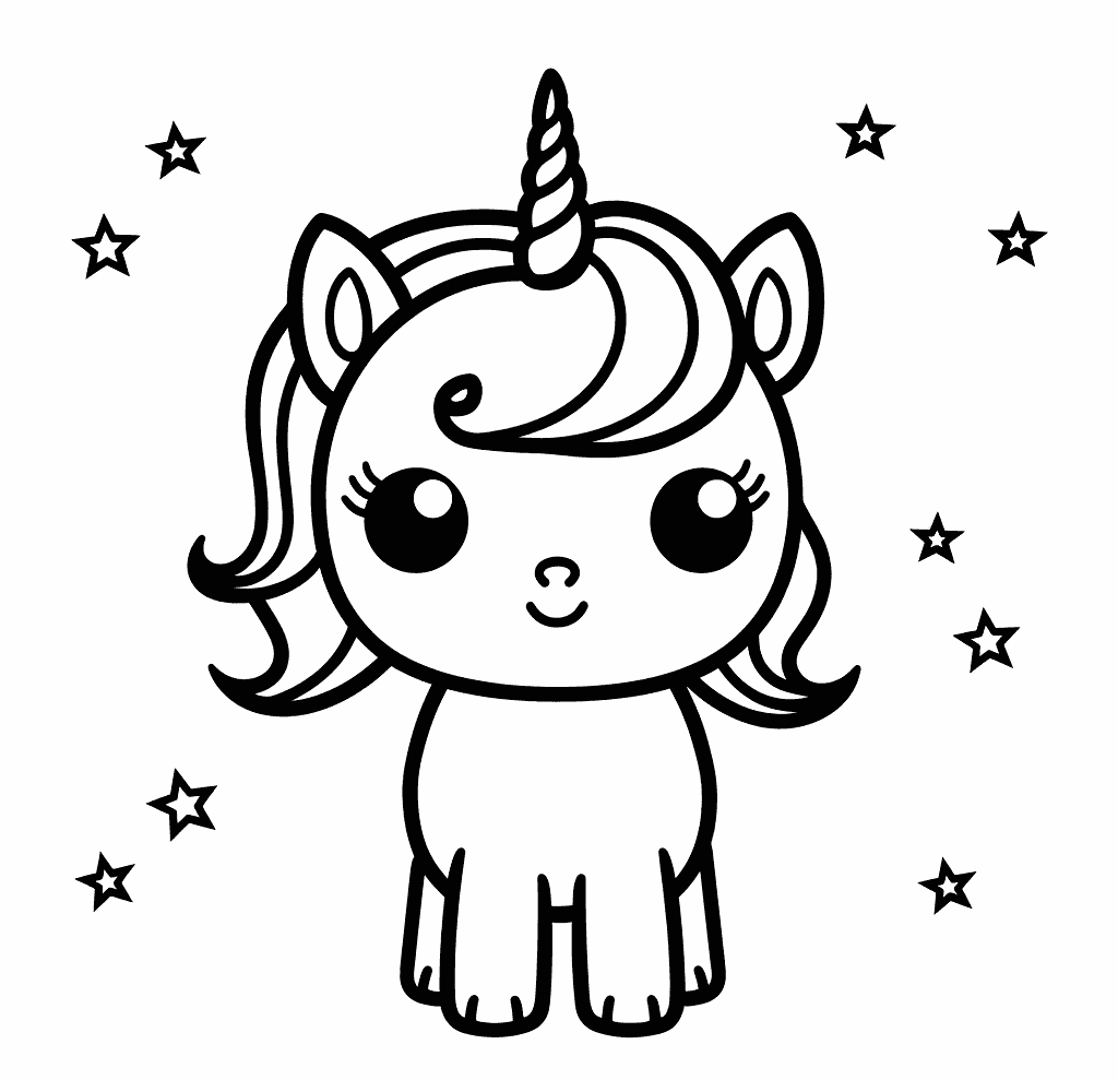 Desenho de Unicórnios para imprimir
