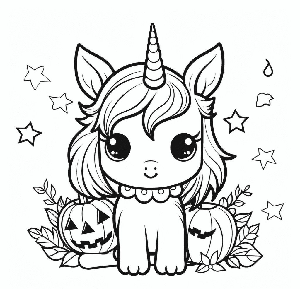 Desenho de Unicórnios para imprimir
