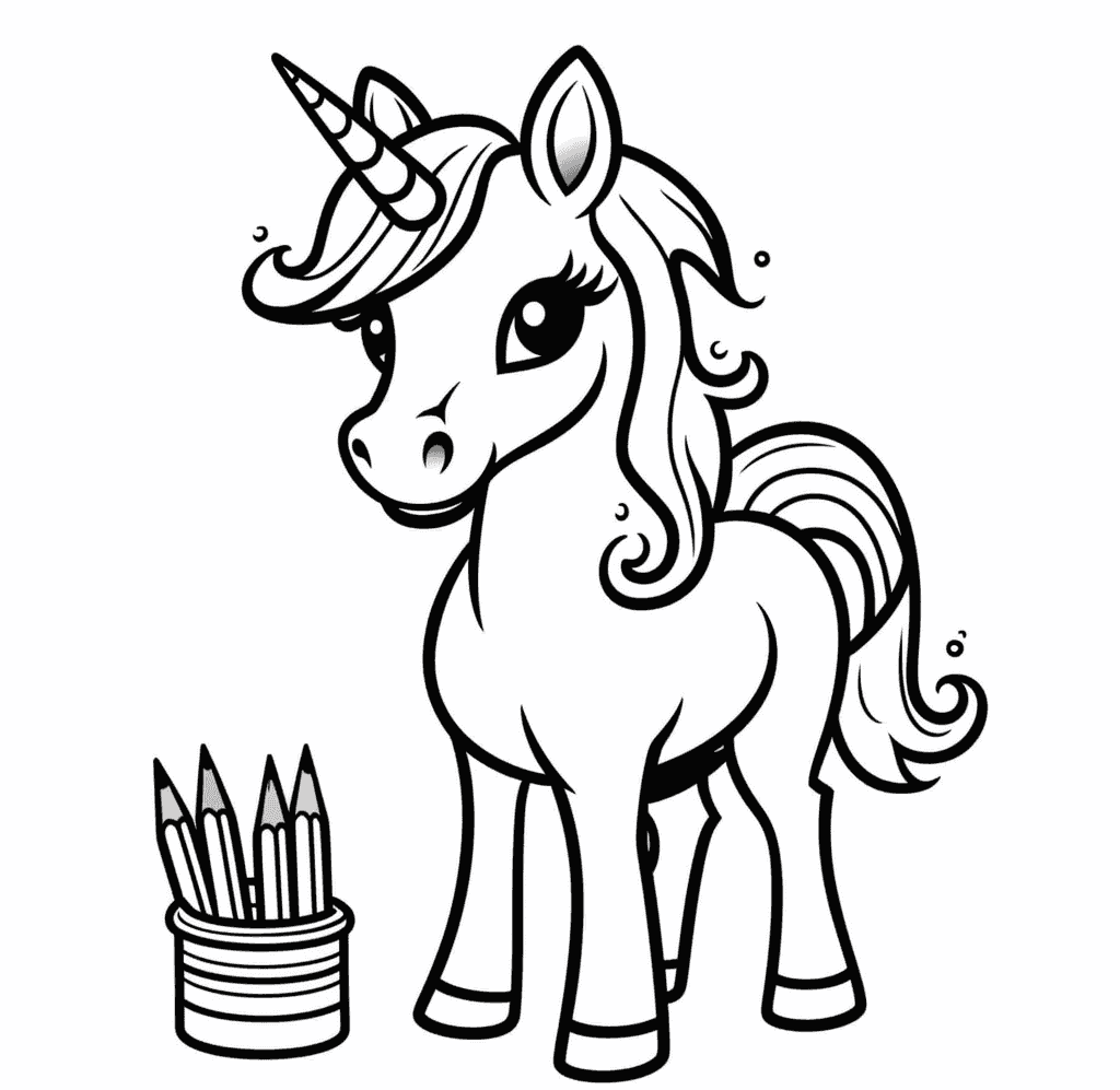 Desenho de Unicórnios para imprimir