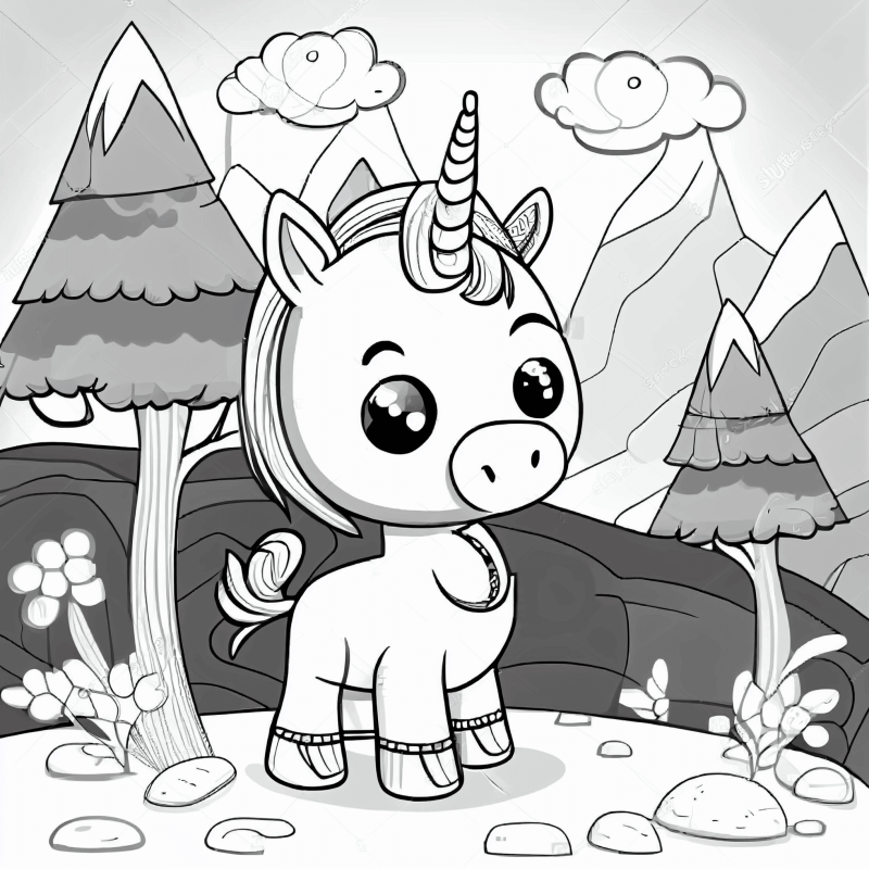 Desenho de Unicórnios para imprimir