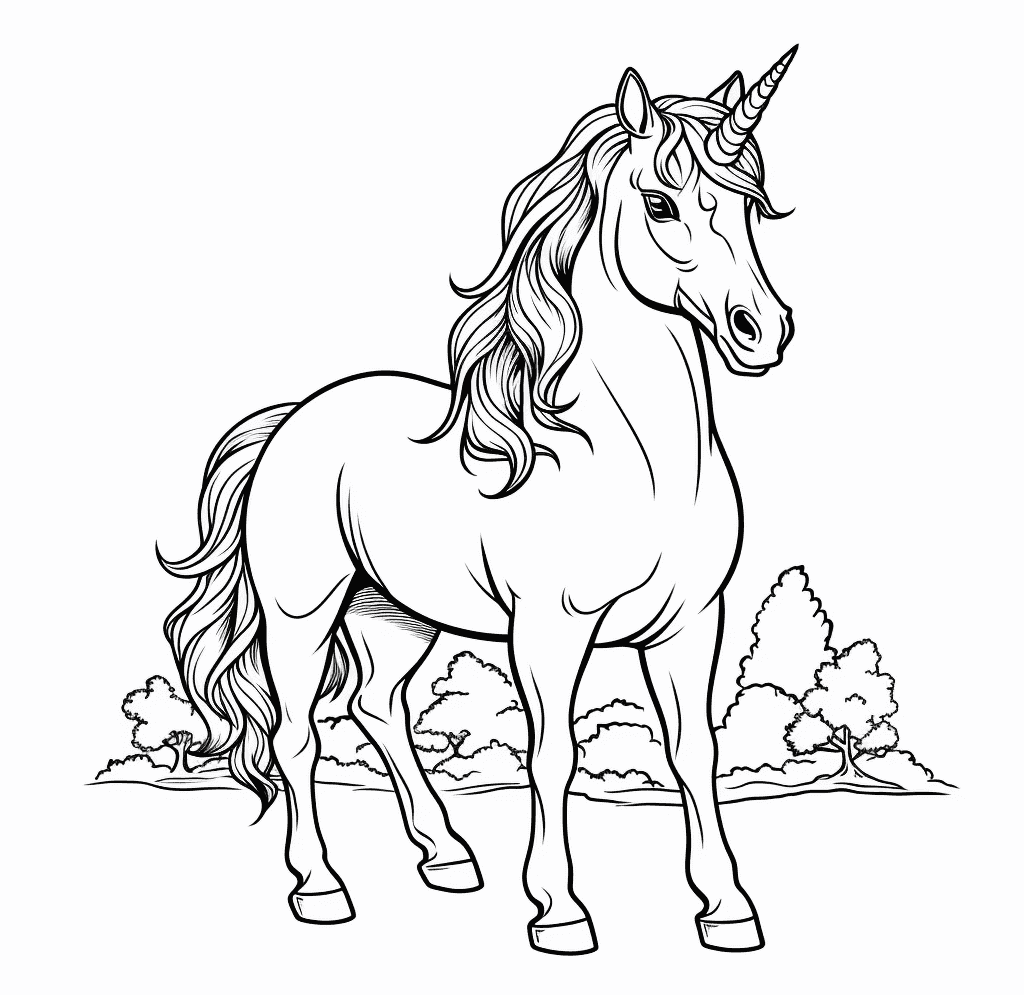 Desenho de Unicórnios para imprimir