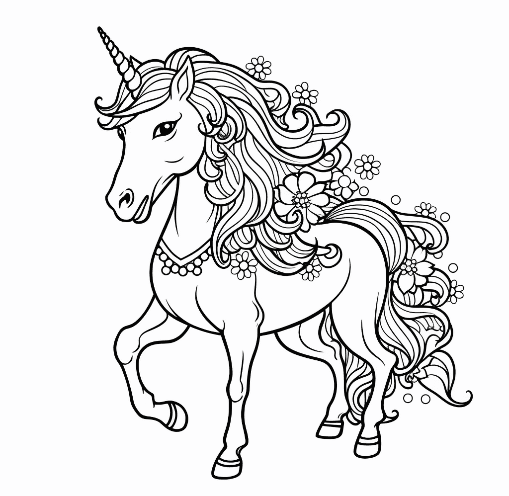 Desenho de Unicórnios para imprimir