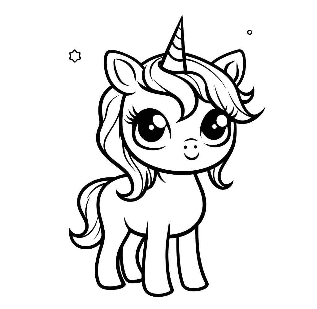 Desenho de Unicórnios para imprimir