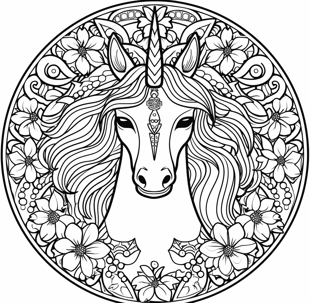 Desenho de Unicórnios para imprimir