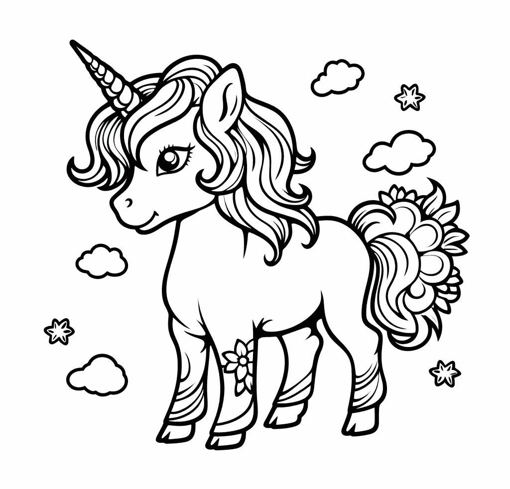 Desenho de Unicórnios para imprimir