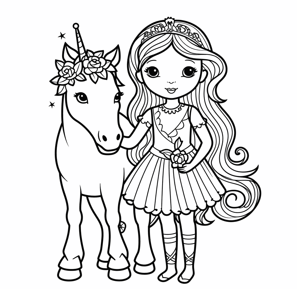 Desenho de Unicórnios para imprimir