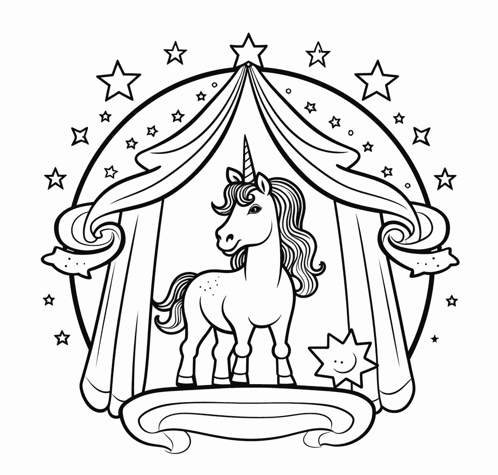 Desenho de Unicórnios para imprimir
