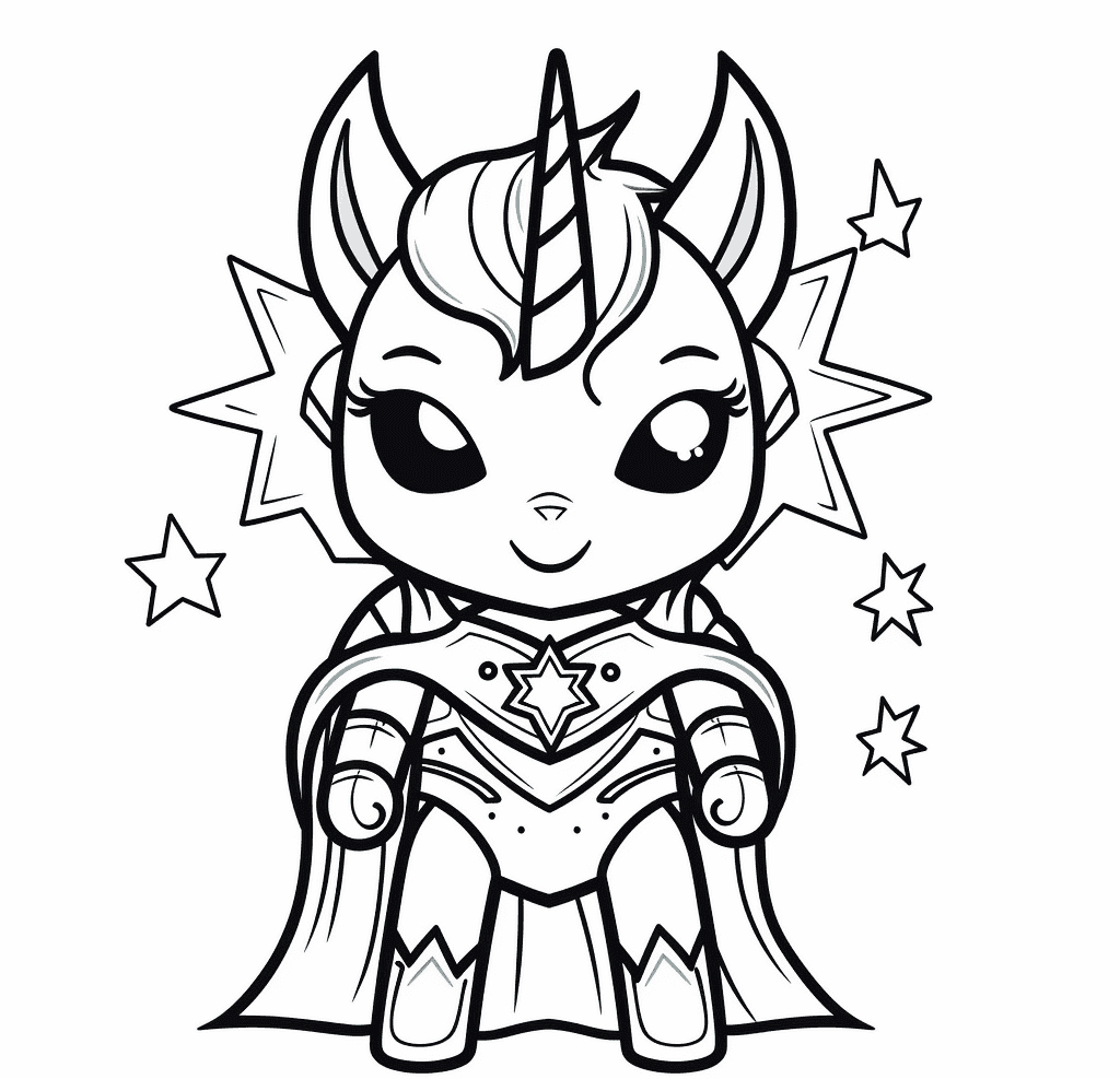 Desenho de Unicórnios para imprimir