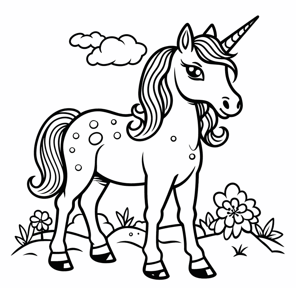Desenho de Unicórnios para imprimir
