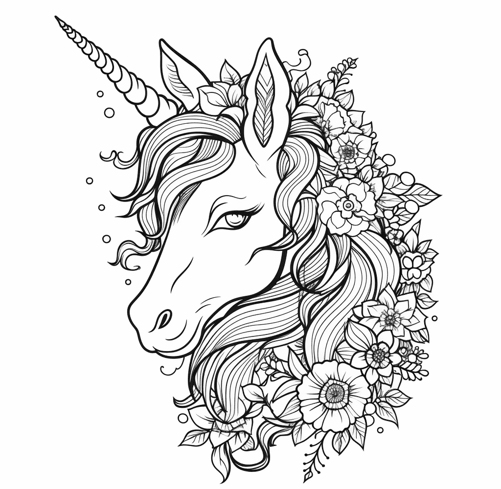 Desenho de Unicórnios para imprimir