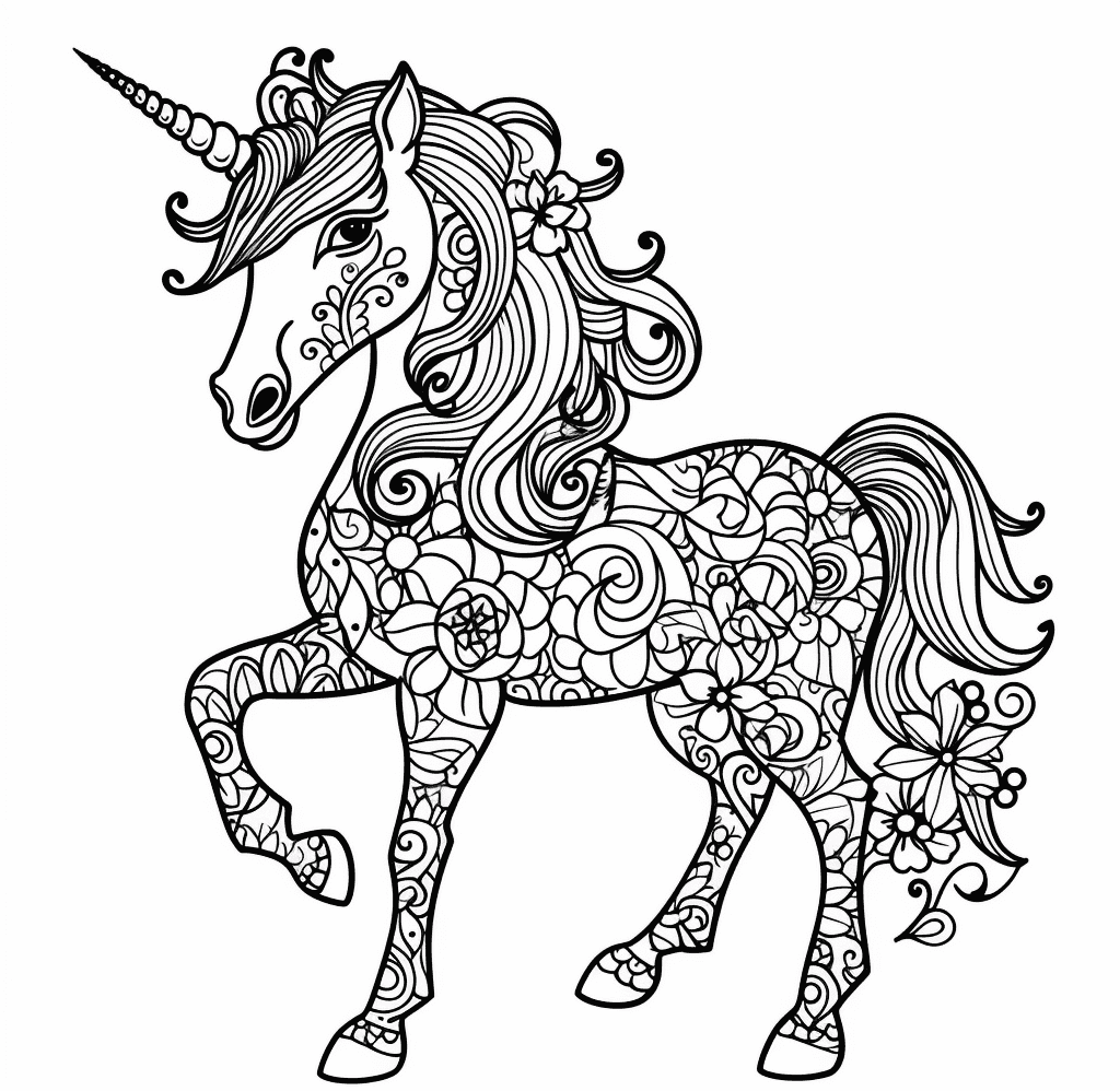 Desenho de Unicórnios para imprimir