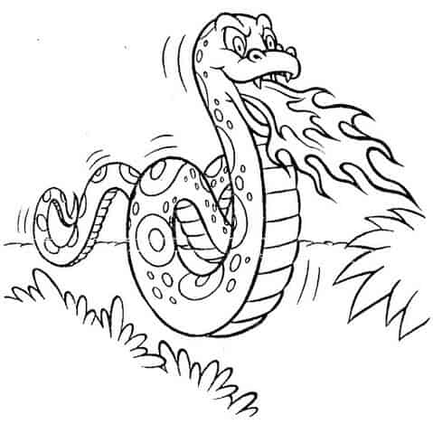 Desenho de Boitatá para imprimir
