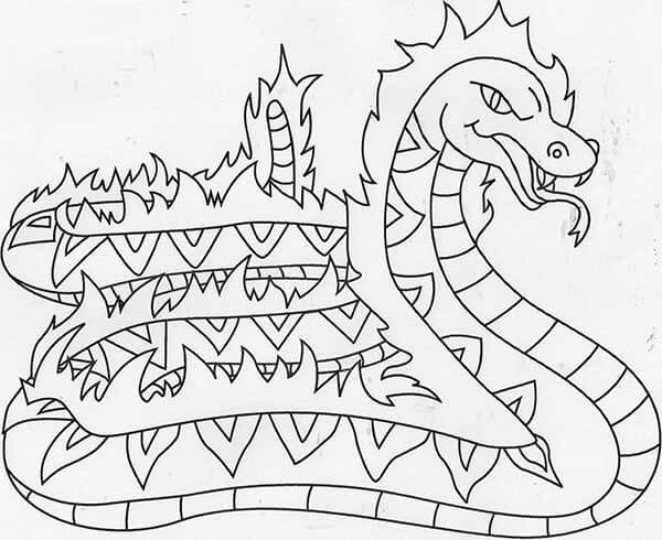 Desenho de Boitatá para imprimir