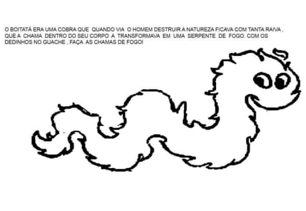 Desenho de Boitatá para imprimir