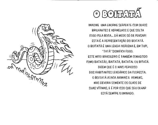 Desenho de Boitatá para imprimir