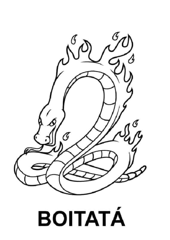 Desenho de Boitatá para imprimir
