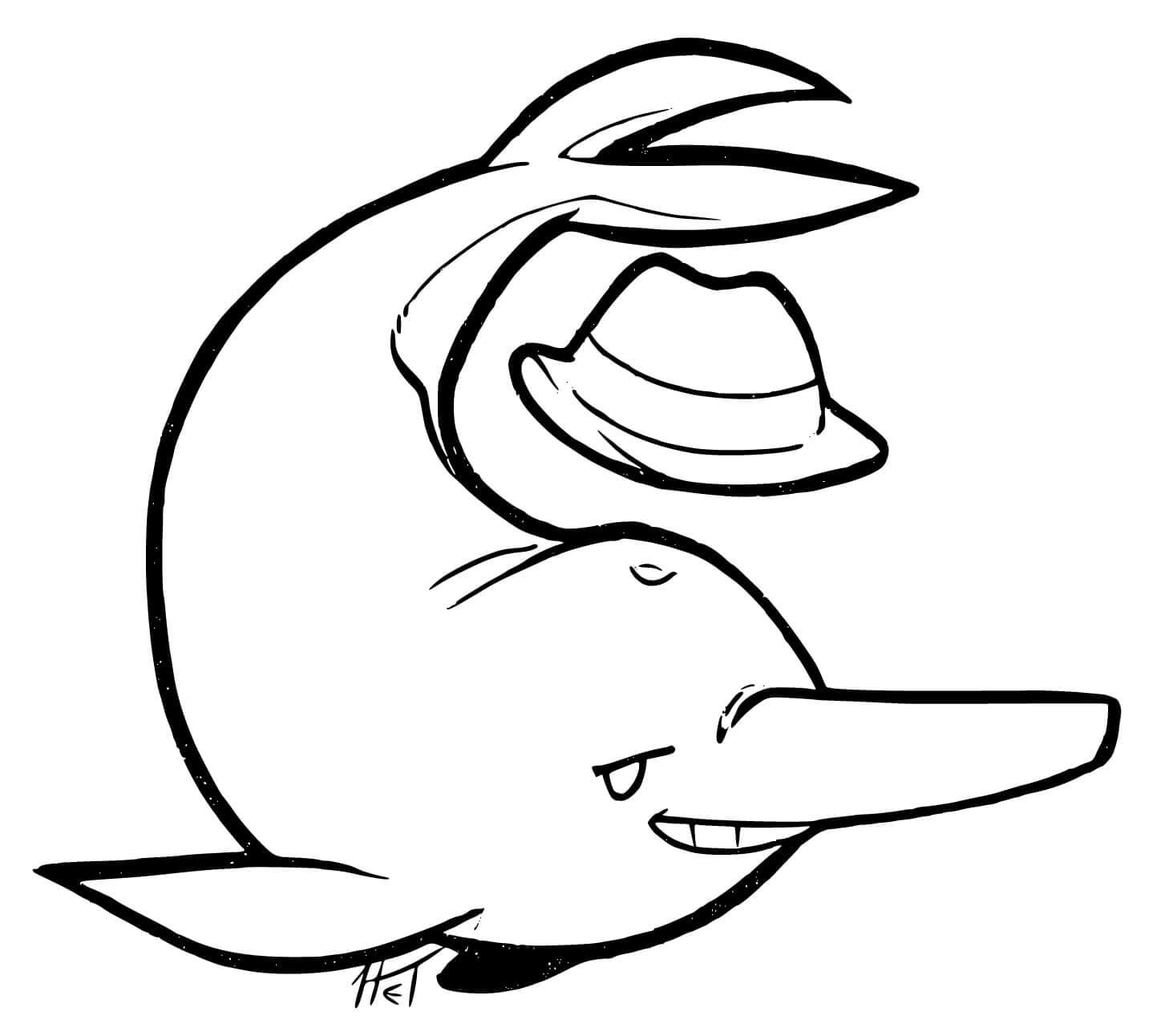 Desenho de Boto-cor-de-rosa para imprimir